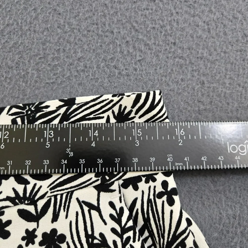 LOFT Women 6 Black White Floral Palazzo Wide Leg High Rise Trousers - Picture 10 of 10